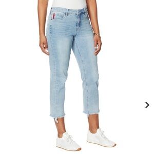 NEW Skinny Girl Best Friend Jean Mid Rise Size 24W NWT Raw Hem Crop